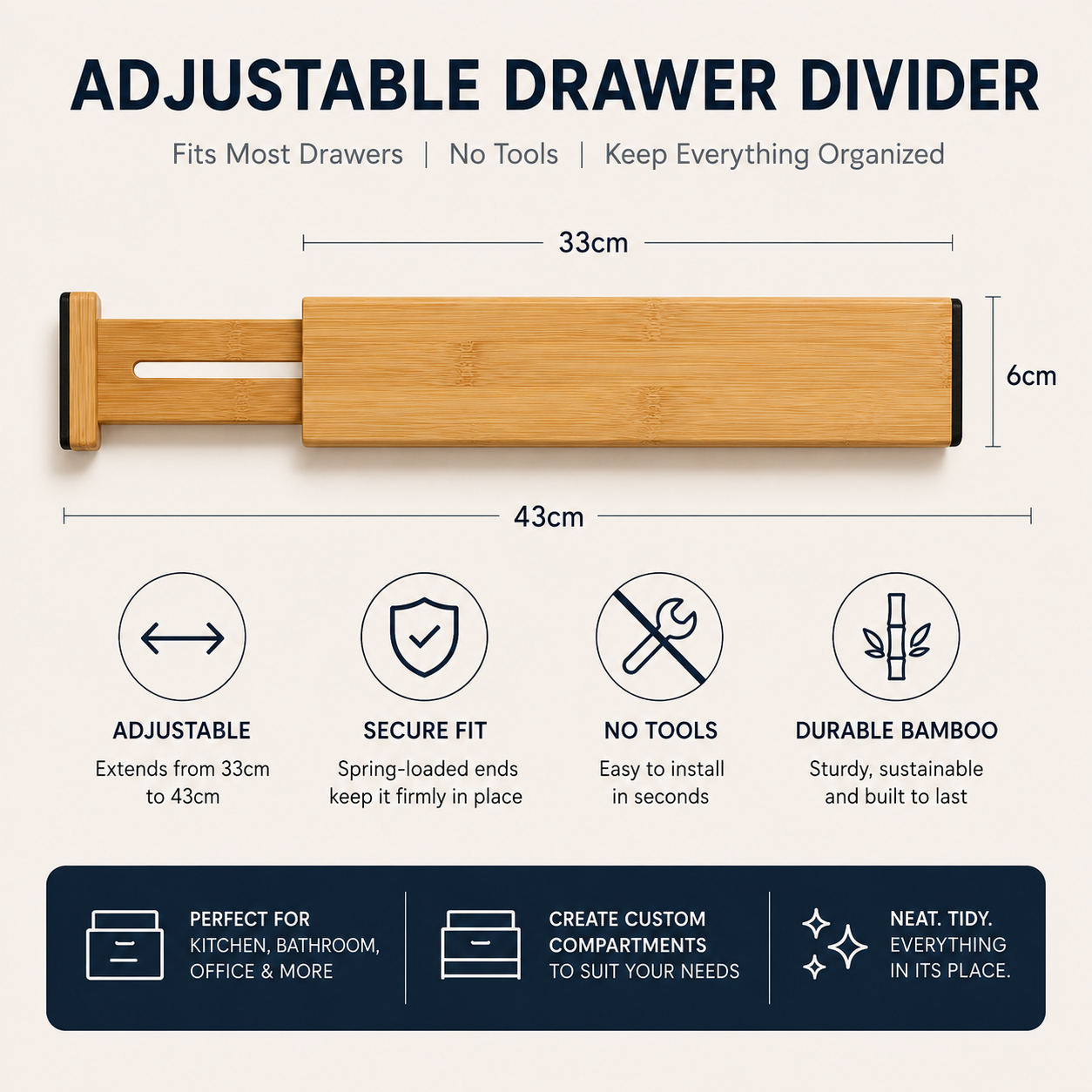 FlexiFit™ | Adjustable Drawer Divider