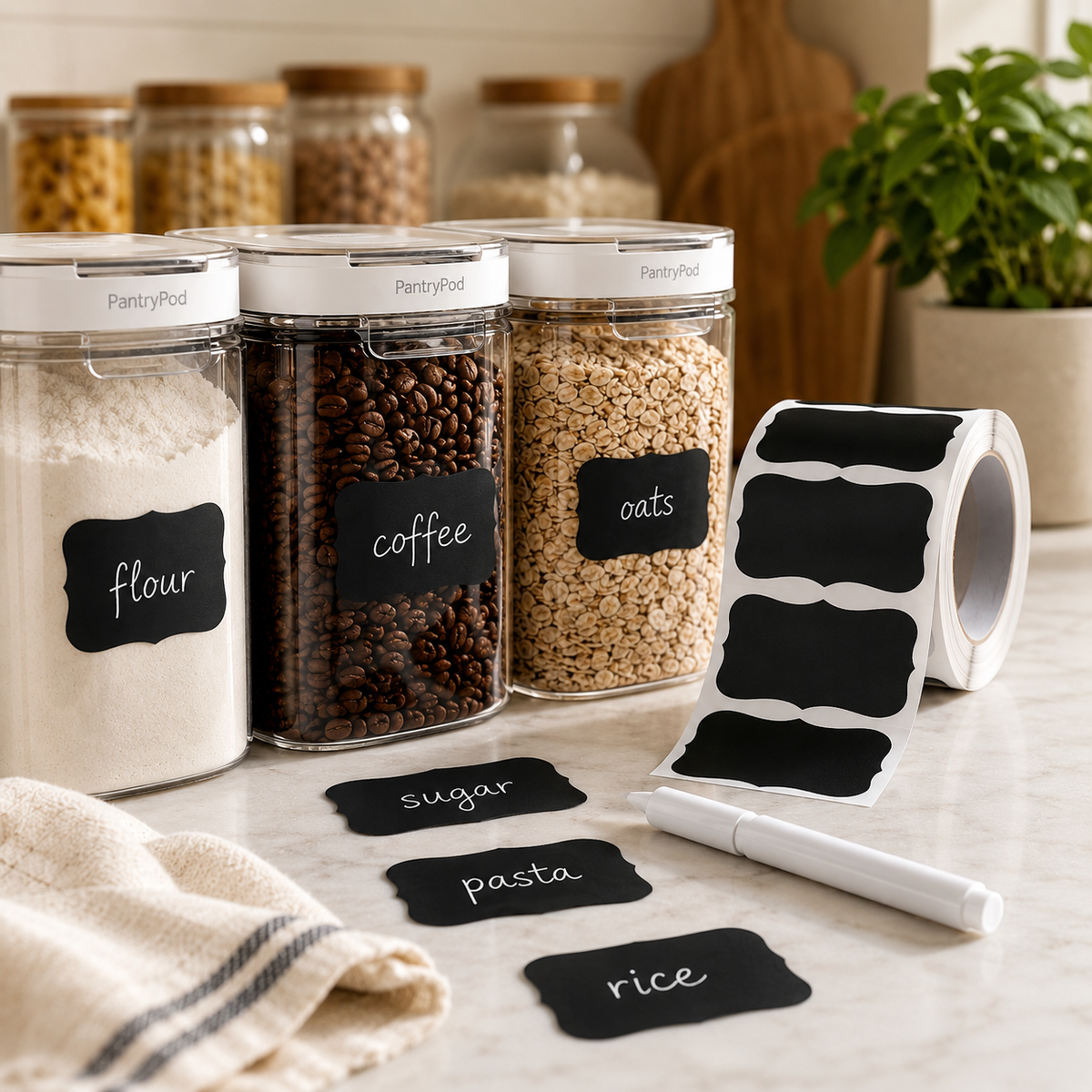 PantryPod Premium Labels and Marker Set