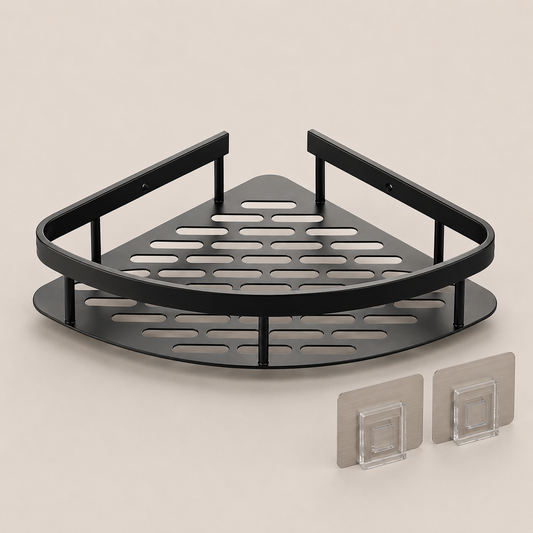 CornerFlow™ | Nail-Free Corner Shower Shelf