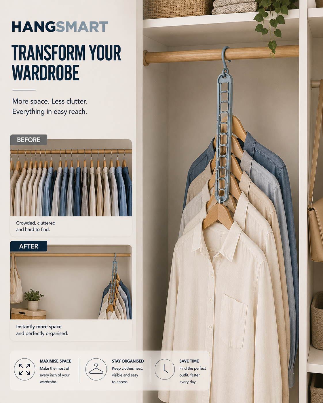HangSmart™ | 9-in-1 Space-Saving Hanger
