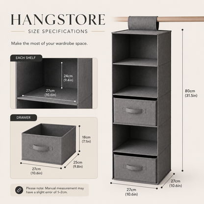 HangStore™ Hanging Wardrobe Organiser