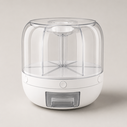 PantryCarousel™ Rotating 6-Compartment Cereal & Dry Food Dispenser