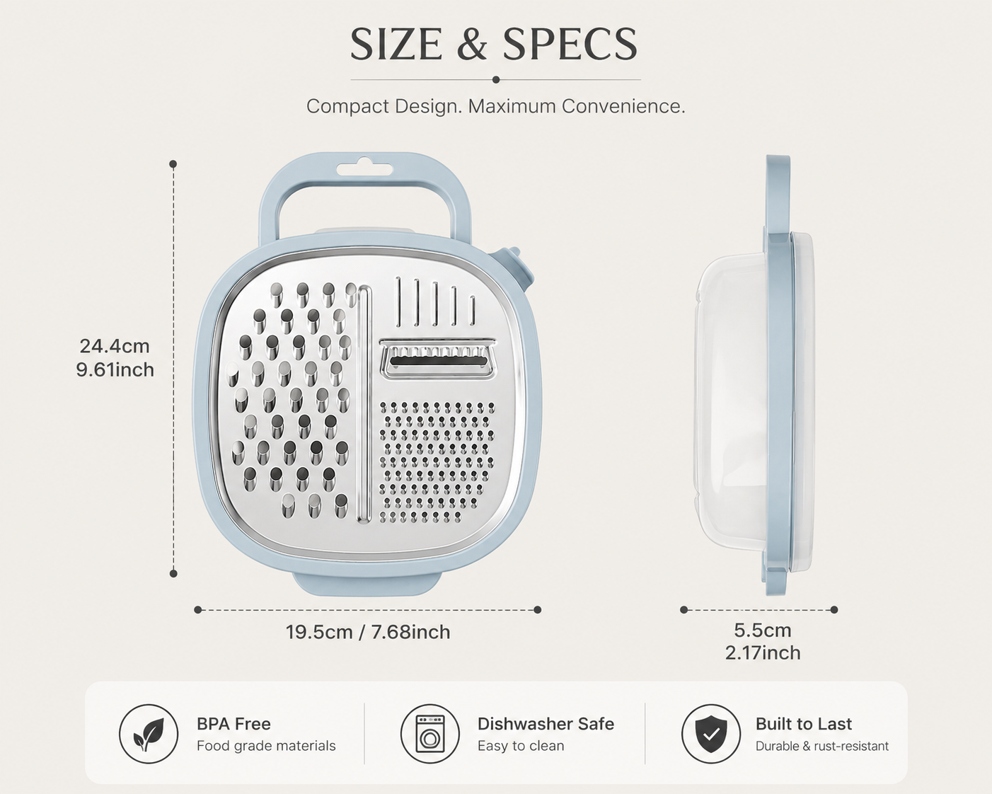 PrepPod™ | Multi-Function Grater Container