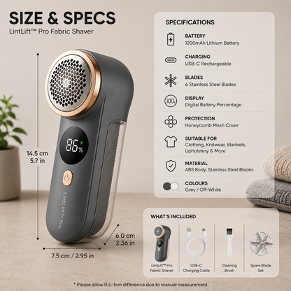 LintLift™ Pro Rechargeable Fabric Shaver